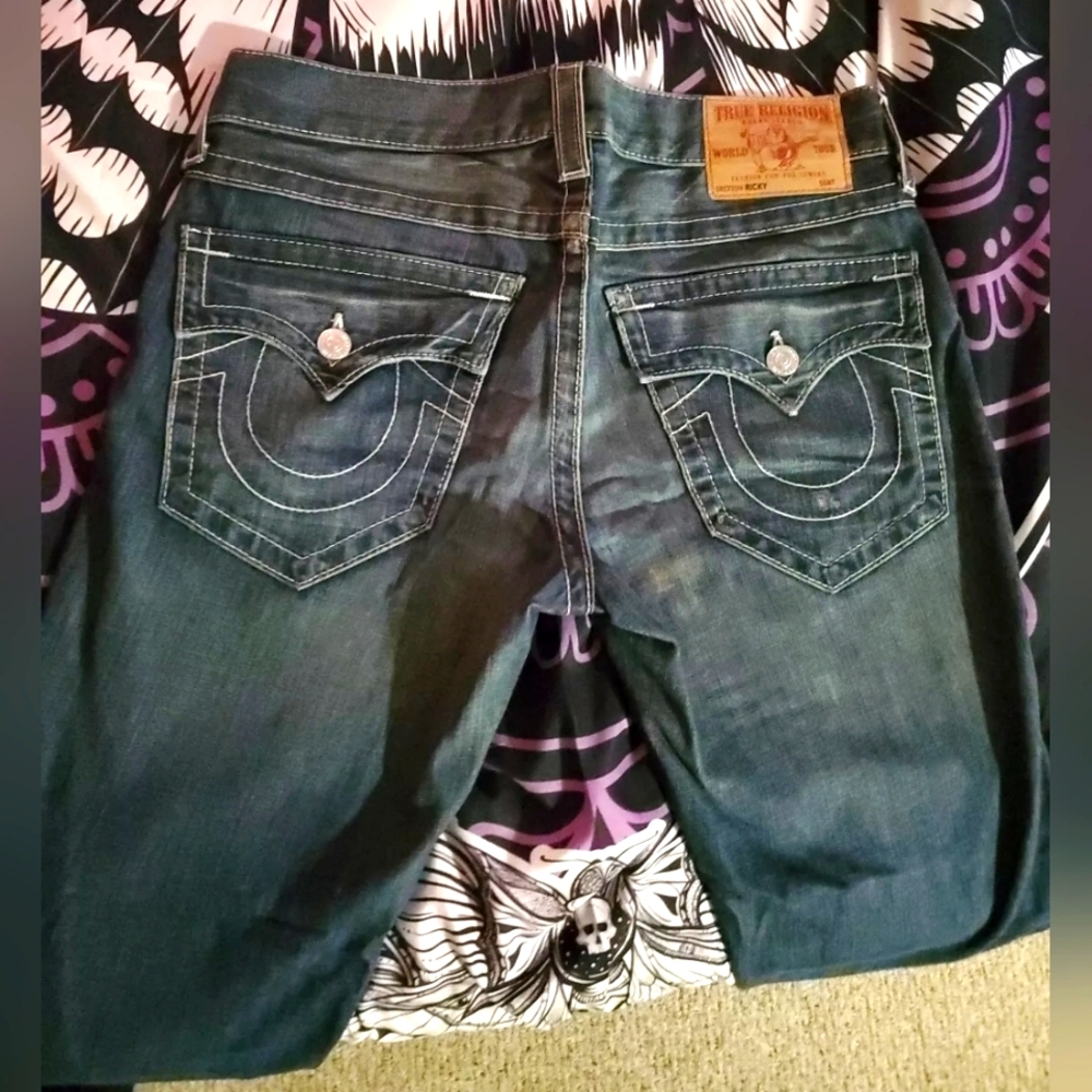 True Religion Men's Jeans Blue Billy Super T Bootcut, Size 32 - 5 pockets